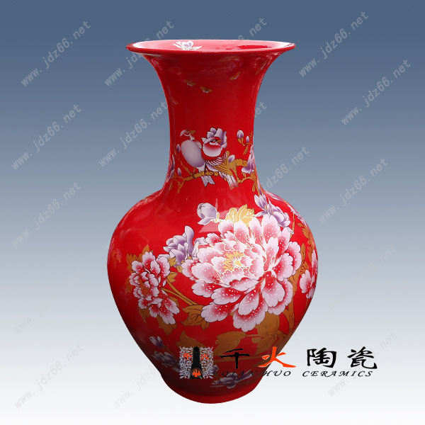 朋友结婚送喜庆的中国红花瓶怎么样