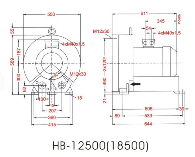  大功率高压鼓风机厂家 HB-18500 