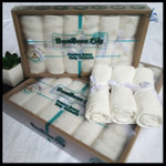 厂家直供婴儿竹纤维25*25CM方巾供6条精装礼品套装竹纤维毛巾30G