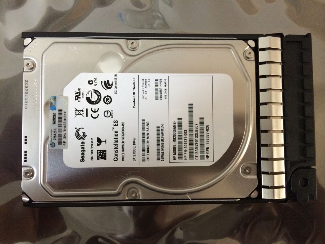 HP 507632-B21 508040-001 硬盘 2TB 3G SATA 7.2K