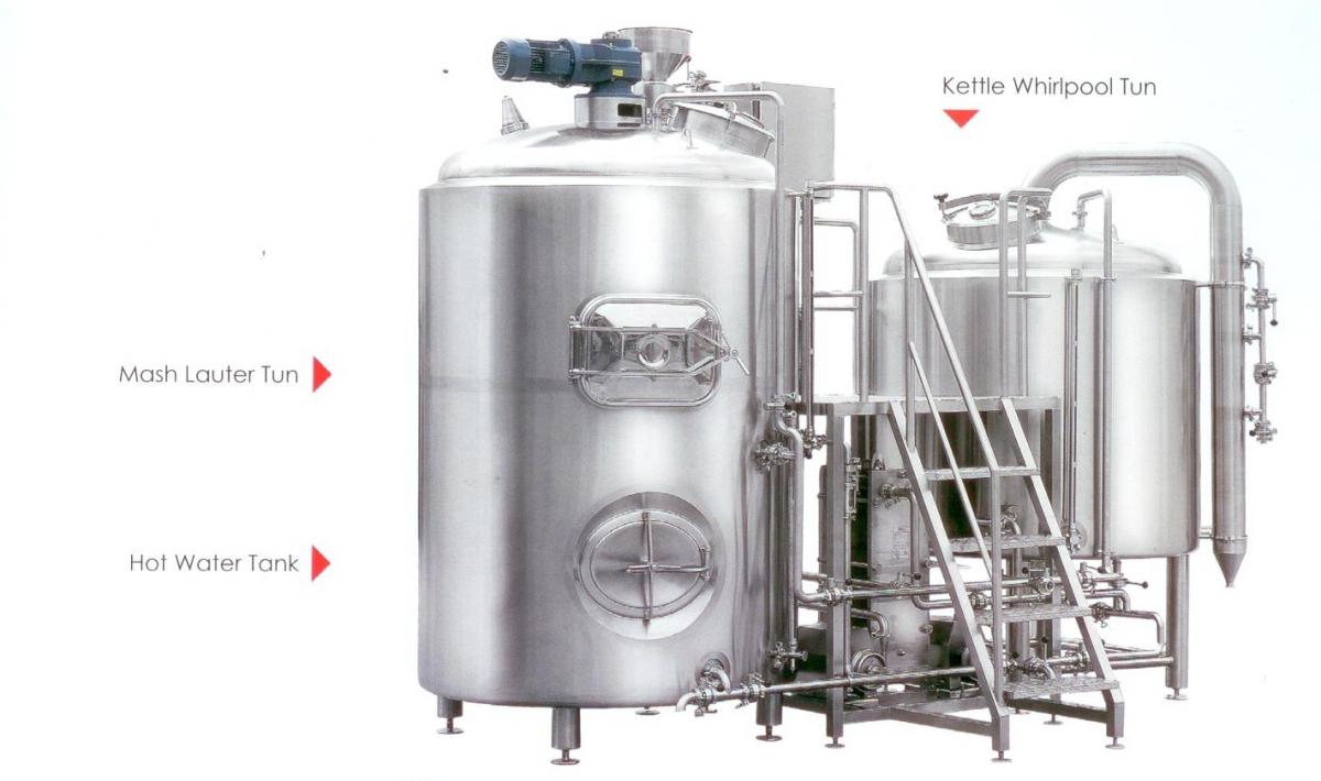 自酿啤酒设备-组合二器式糖化系统