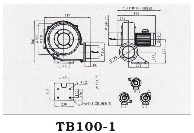 TB100-1低噪音中压鼓风机