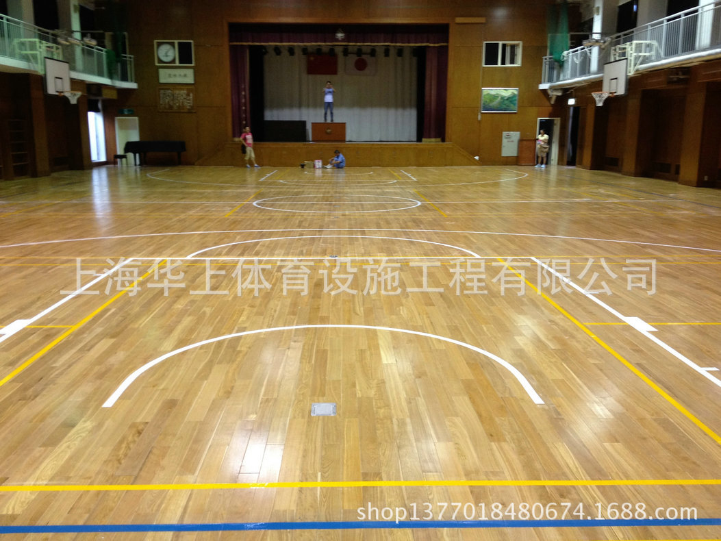 厂家推荐体育专用木地板 篮球馆木地板 于东实木地板翻新