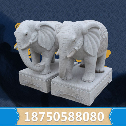 1.8米高泉州白石料雕刻大象 招财公象 进宝母象 适合工厂门口