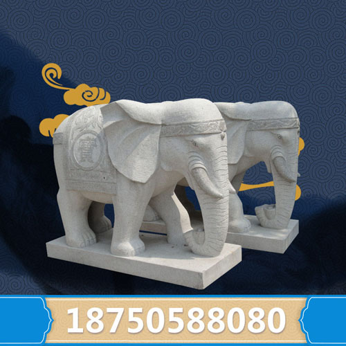 圆雕工艺加工大象石雕 泉州白石大象工艺好 可做为开业礼品送朋友