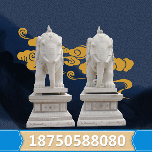 福建惠安石雕厂专业生产1.2米风水石雕大象 适用宗教庙宇