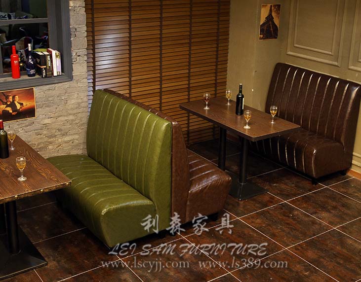 香港餐厅家具厂定做小肥羊沙发卡座 快餐厅沙发卡座