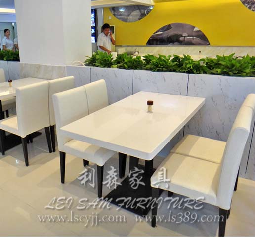 深圳罗湖甜品店奶茶店石材餐桌 桌子 茶餐厅桌椅组合定做