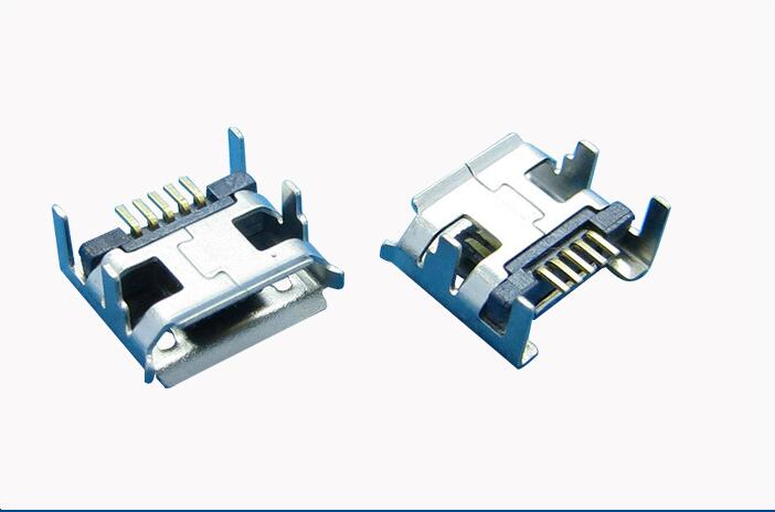 micro usb母座/四脚无柱micro连接器无卷边手机连接器