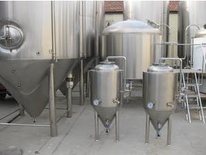 张家口自酿啤酒设备、张家口精酿啤酒吧-锥形不锈钢发酵罐-0313
