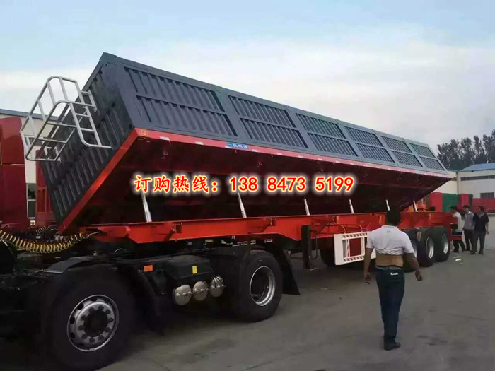 拉煤专用侧翻式11米13米自卸半挂车价格配置参数