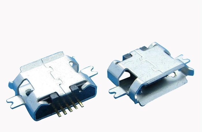 沉板Micro usb母座/5P全贴二脚Micro母座