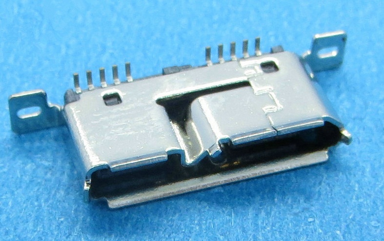 Micro usb3.0母座/卷边带螺丝孔迷你Micro3.0母座