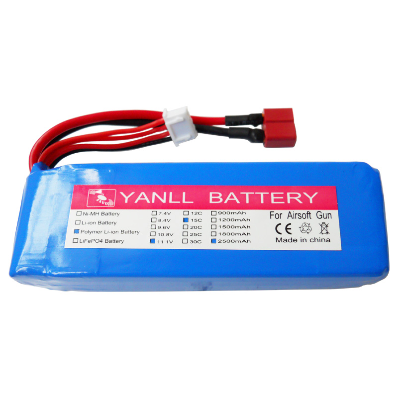 高倍率聚合物锂电池853496 11.1 V 2500mAh 25C遥控模型电池