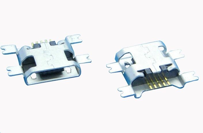 破板式沉板Micro usb母座/四脚全贴迷你Micro连接器/深圳厂家