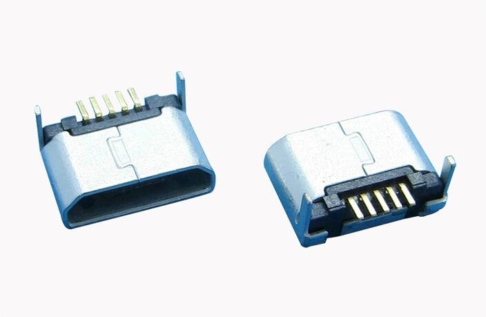 Micro母座/5pin矩形无卷边Micro usb连接器