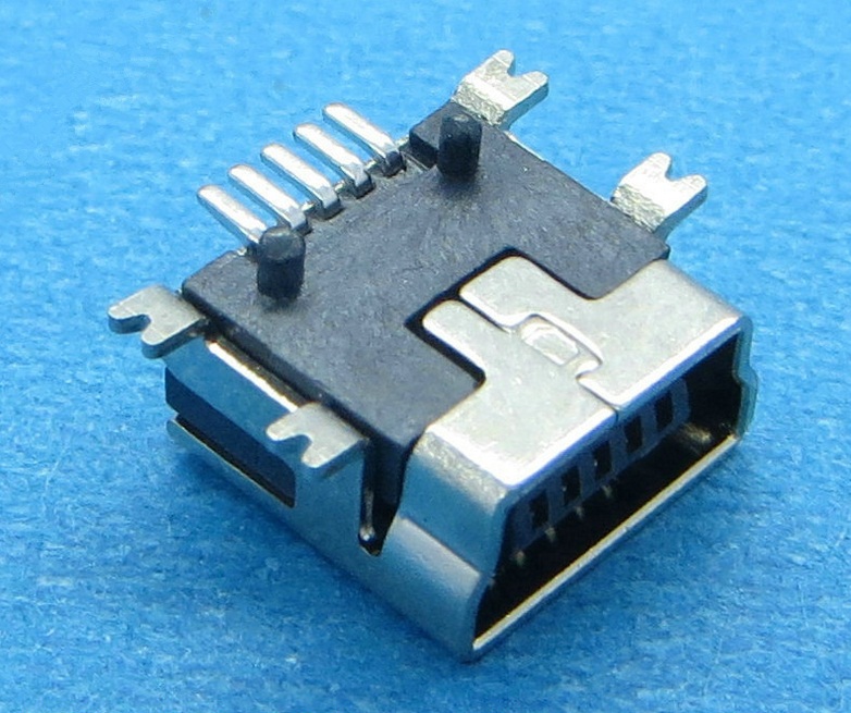 MINI连接器/B型5P全贴MINI接口/带柱MINI母座