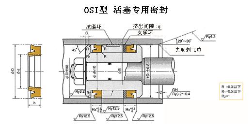OSI型日本NOK液压缸活塞密封圈