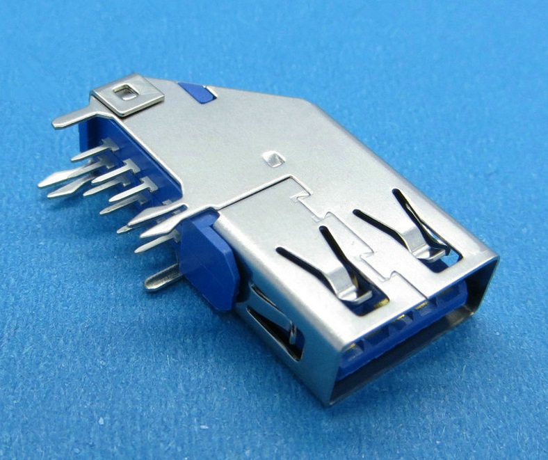 USB3.0母座/AF侧插USB3.0母座/ 高频矩形插头阻燃电脑连接器