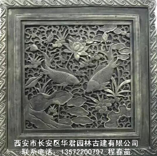 广东阳江仿古砖雕 正方形年年有余砖雕 动植物砖雕批发