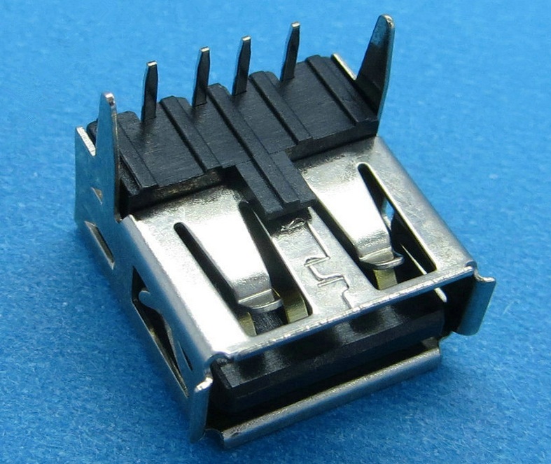 USB母座/加盖卷边加长脚USB连接器