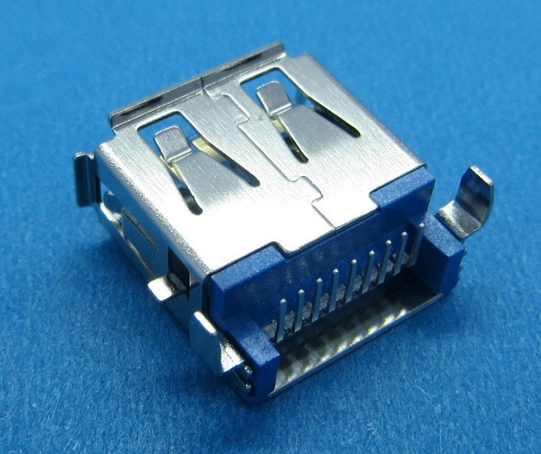USB母座3.0/卷边插脚沉板USB母座