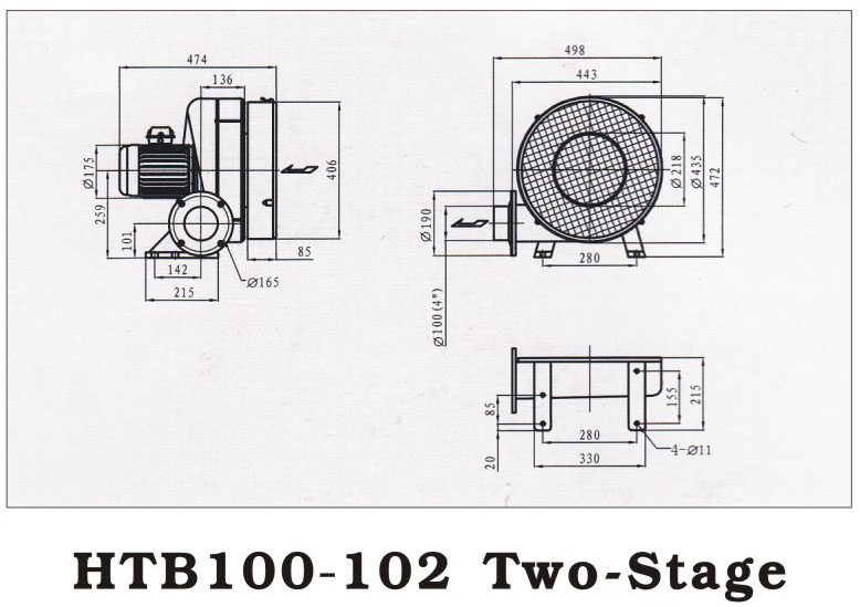 广东中压鼓风机 HTB100-102