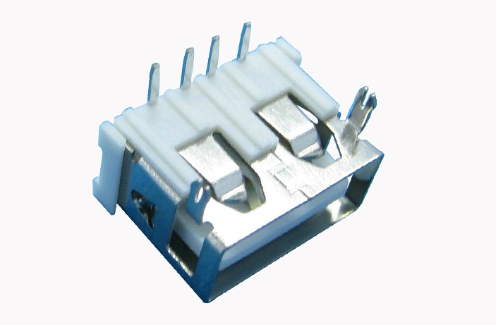 USB母座/插脚无卷边山字型USB连接器