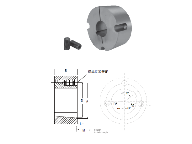 SYNCHROFLEX同步带轮和人字齿同步带轮的共用锥套型号表和参数