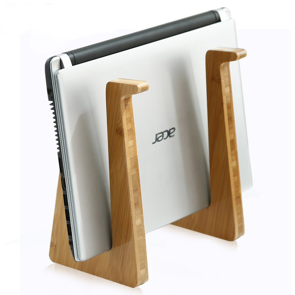 创意新款竹木笔记本电脑散热支架 懒人榉木平板电脑桌面收纳架