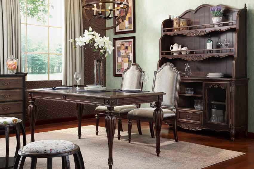 南昌外贸家具|名居库|美式家具|实木餐桌椅组合
