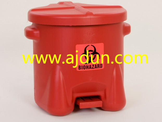 EAGLE红色聚乙烯生物废弃物桶 10加仑化学品垃圾桶945BIOL