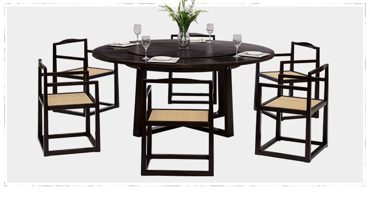 新中式实木餐桌椅组合现代圆桌餐厅厂家出售