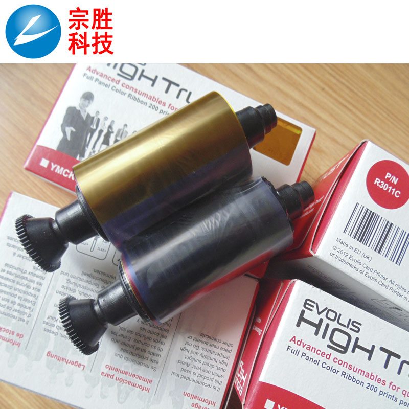 Evolis(爱丽斯)专用耗材R3011(YMCKO)彩色带 R3013  (1/2YMCKO)半格