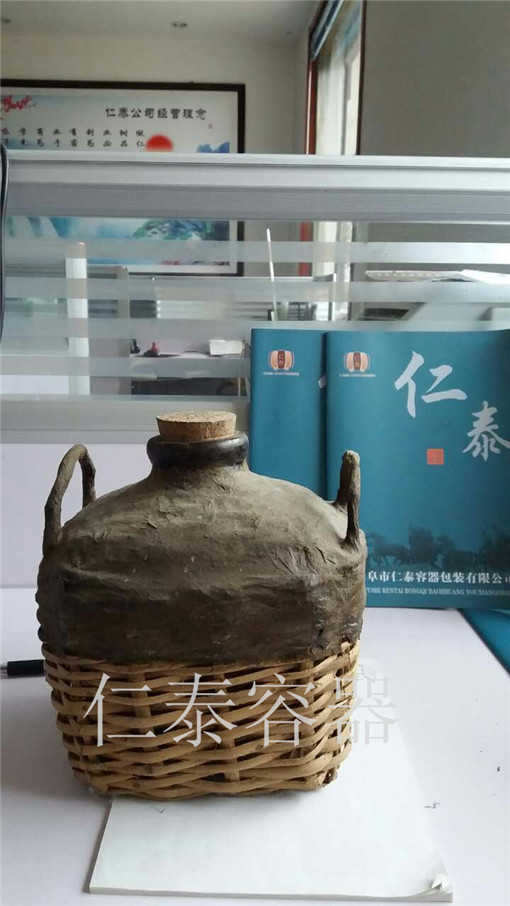 大批量生产精美酒水包装1.5L做旧陶胆酒篓 