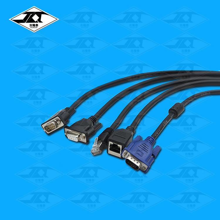 推拉自锁航空插头连接器转RS232 USB DB9 RJ45串口网线生产厂家定制