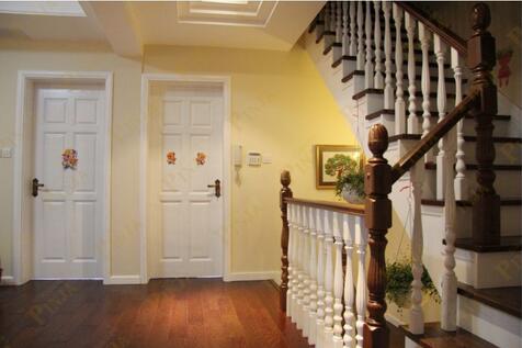 品家 家庭室内楼梯部件名称叫法 楼梯栏杆起步将军柱款式 制作实木楼梯