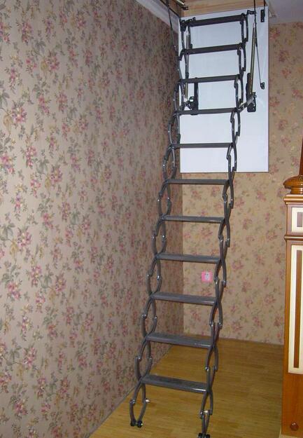 品家 上海阁楼伸缩梯包安装 别墅方便小巧可爱型阁楼便捷梯 阁楼储物空间上下隐形梯