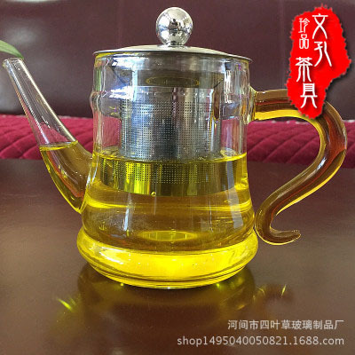 耐热玻璃茶壶不锈钢过滤泡茶壶红茶茶具耐高温花茶壶可加热玻璃壶