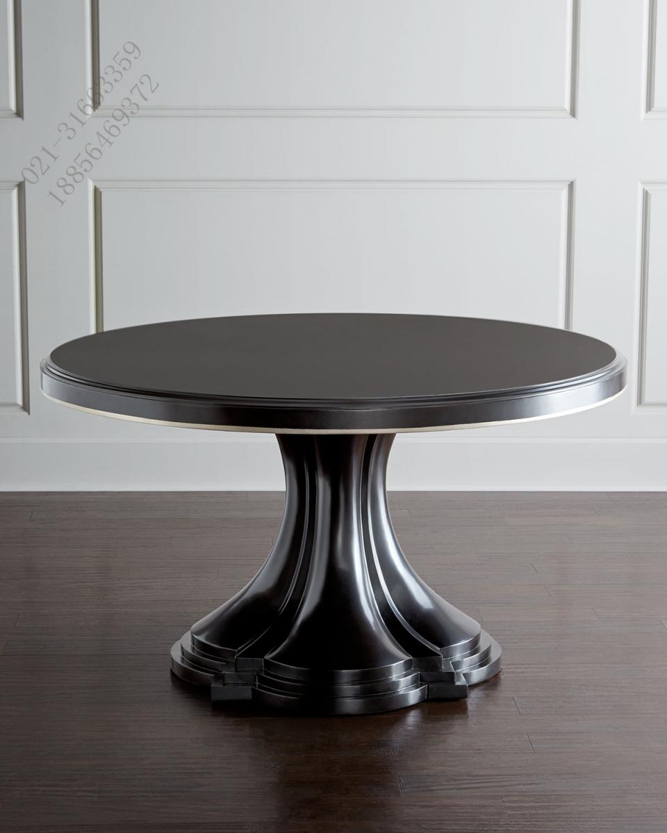 美式简约艺术新款家用小户型实木圆形多人餐桌