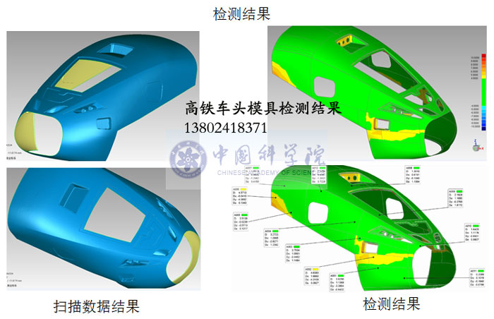 高铁车头大型模具机械三维扫描抄数检测案例中科院