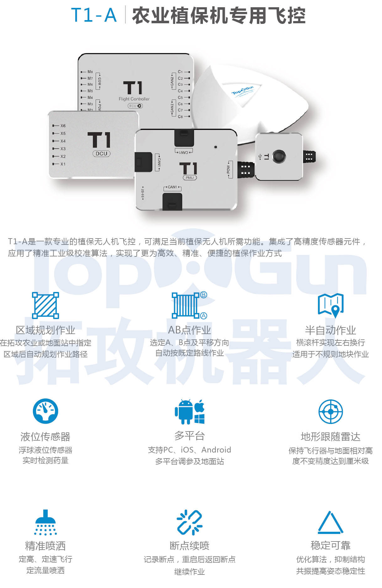 &amp;#8226;T1-A农业植保机专用飞控