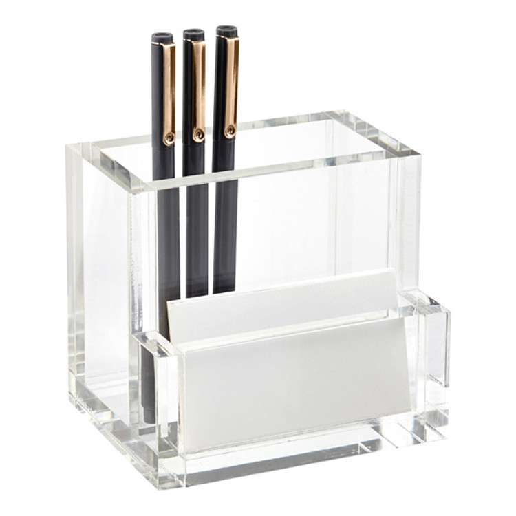 亚克力办公用品资料架笔筒一体创意定制加工 有机玻璃制品收纳盒