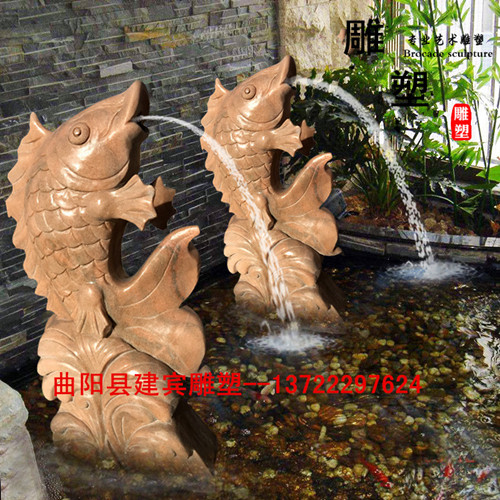 石雕鱼_石雕喷水鱼_鱼喷泉