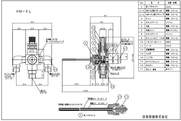 FUSOSEIKI扶桑精机喷嘴HM-6L天津杉本特价供应