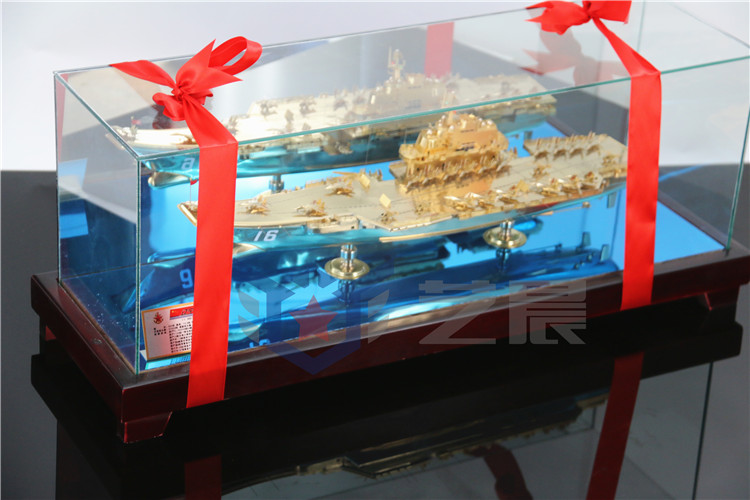 铜辽宁舰航母模型 16中国航母模型 1:450辽宁号铜航母 航海礼品