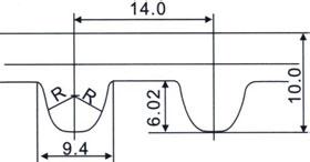 BANDO阪东橡胶同步带HTD-14M型(节距=14.00mm)标准规格和参数