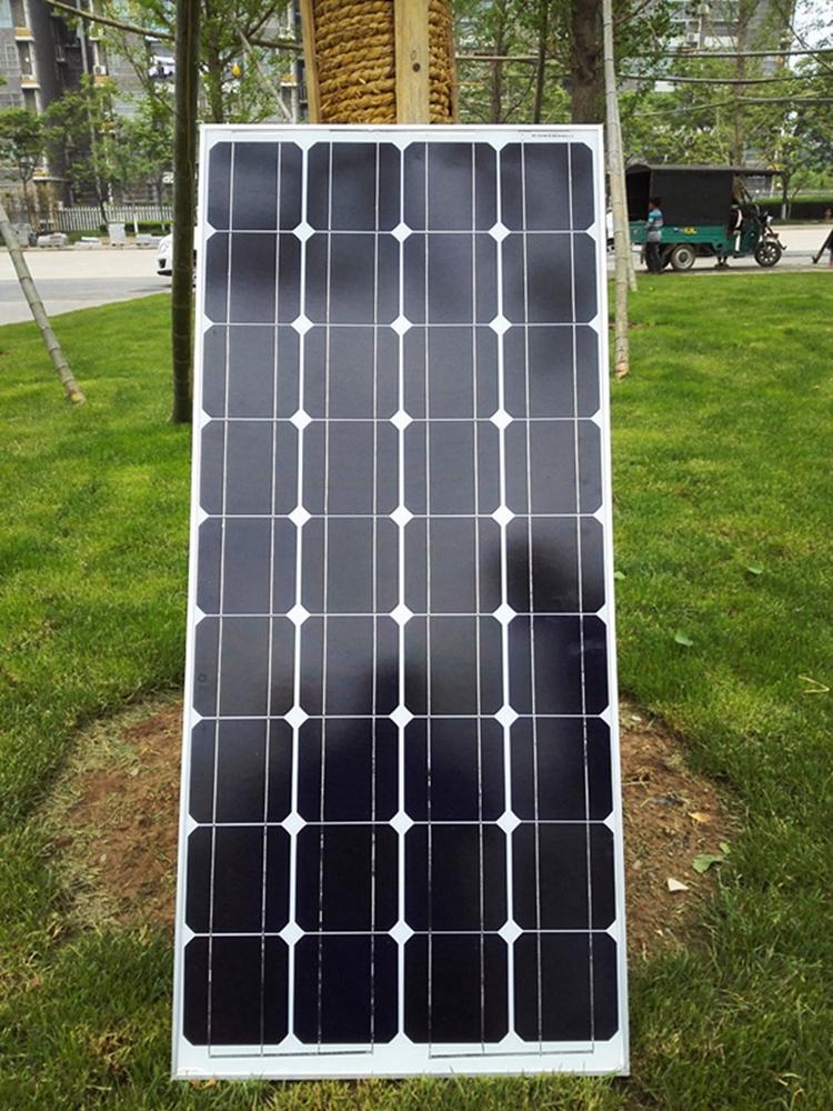 批发110W单晶太阳能电池板高透光玻璃