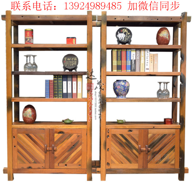 多宝阁老船木博古架实木茶叶架展示架货架中式隔断古董架仿古家具