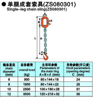 单腿成套索具